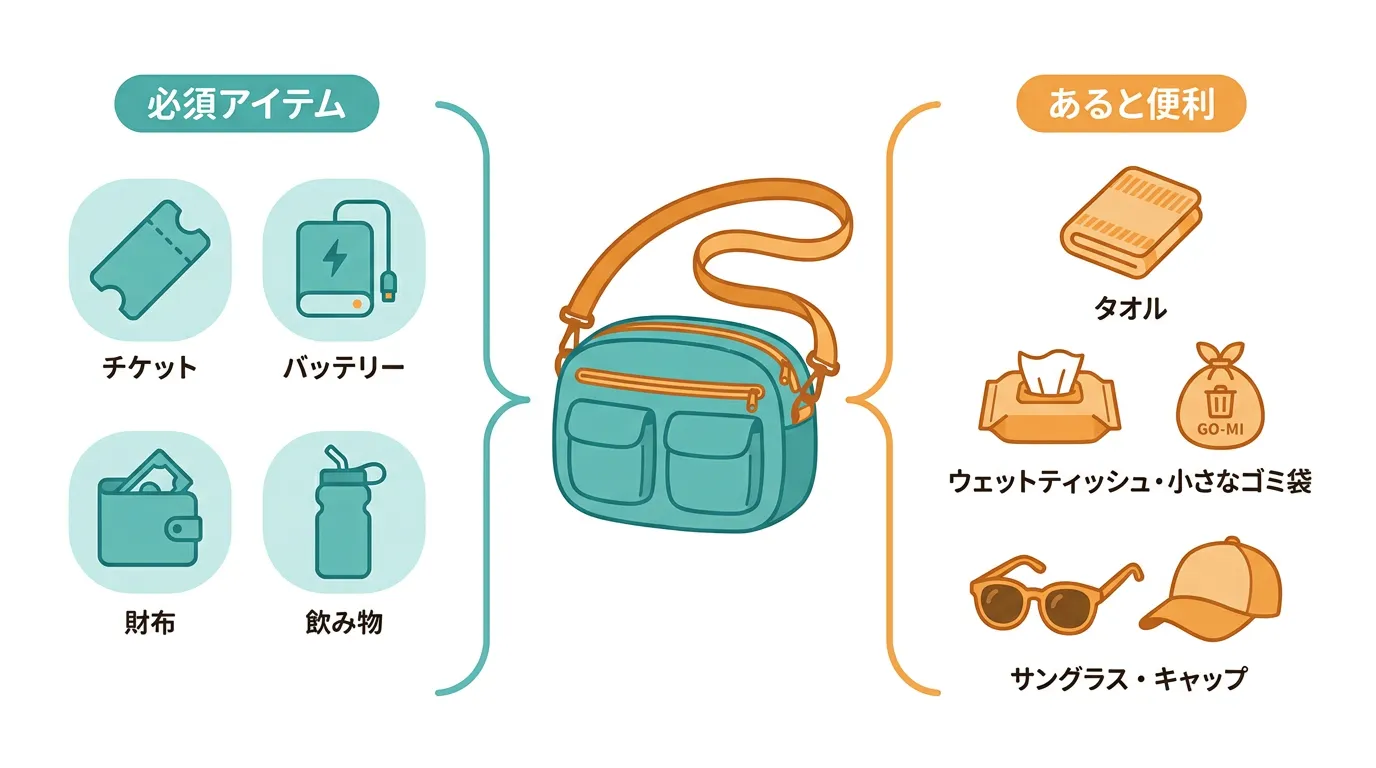 サコッシュに入れる必須アイテムとあると便利なもの一覧